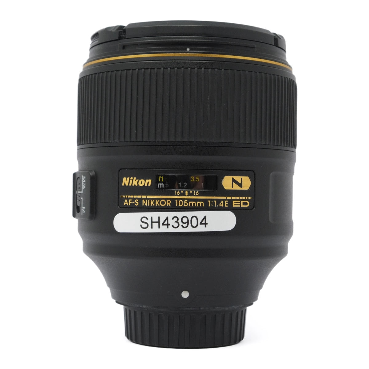 Used Nikon AF-S 105mm f1.4E ED Lens - front angle 