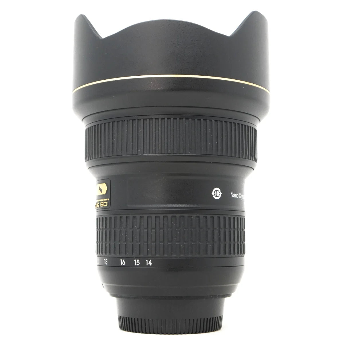 Used Nikon AF-S 14-24mm F2.8G ED Lens - side angle 