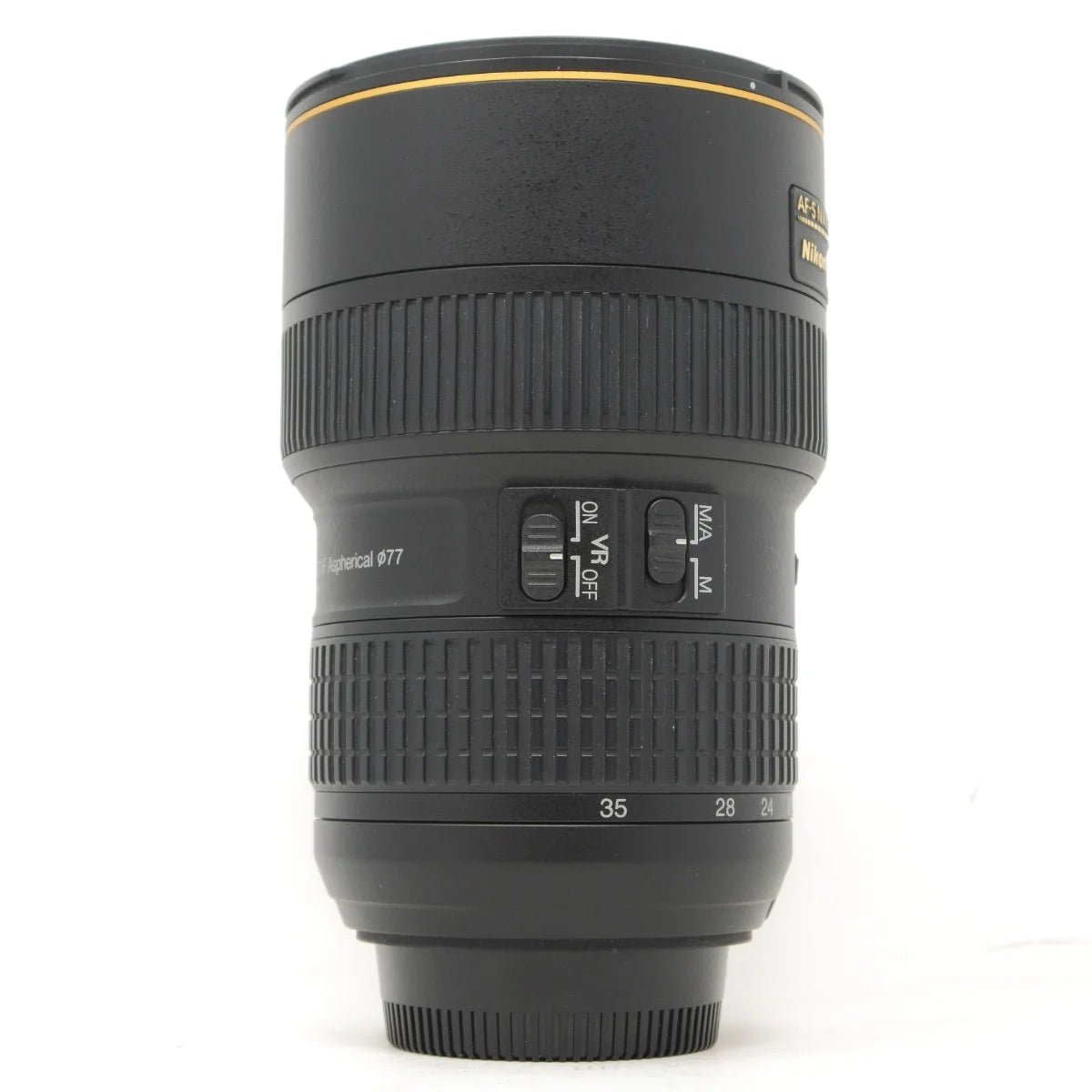 Used Nikon AF-S 16-35mm F4G VR wide angle lens - side angle 