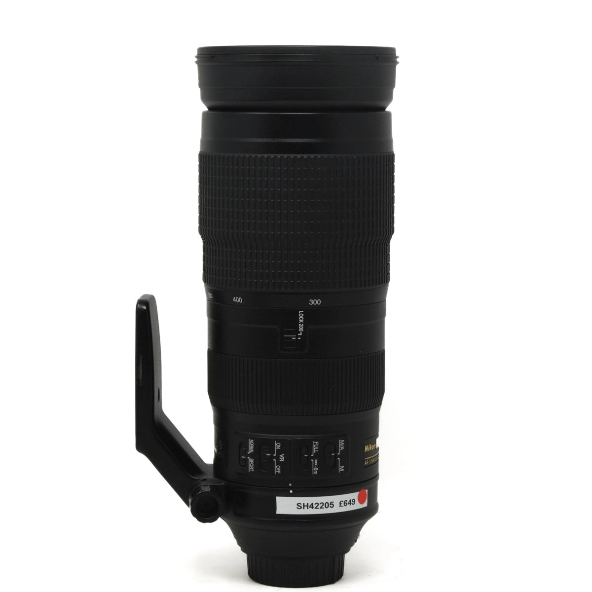 Used Nikon AF-S 200-500mm F5.6E ED VR Lens - Front angle 