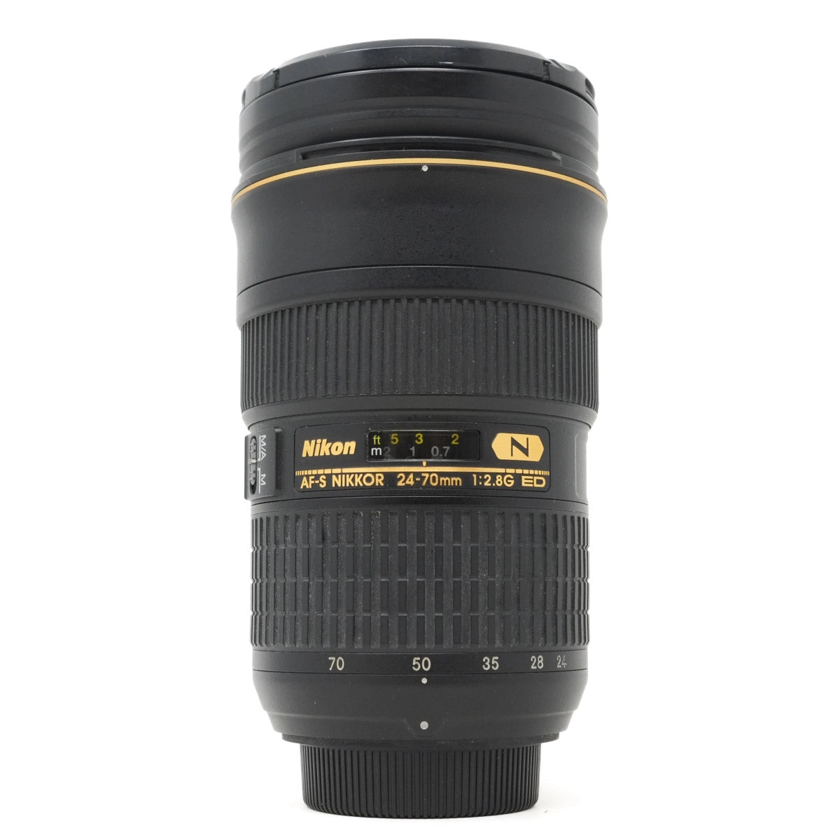 Nikon camera lens on a white background