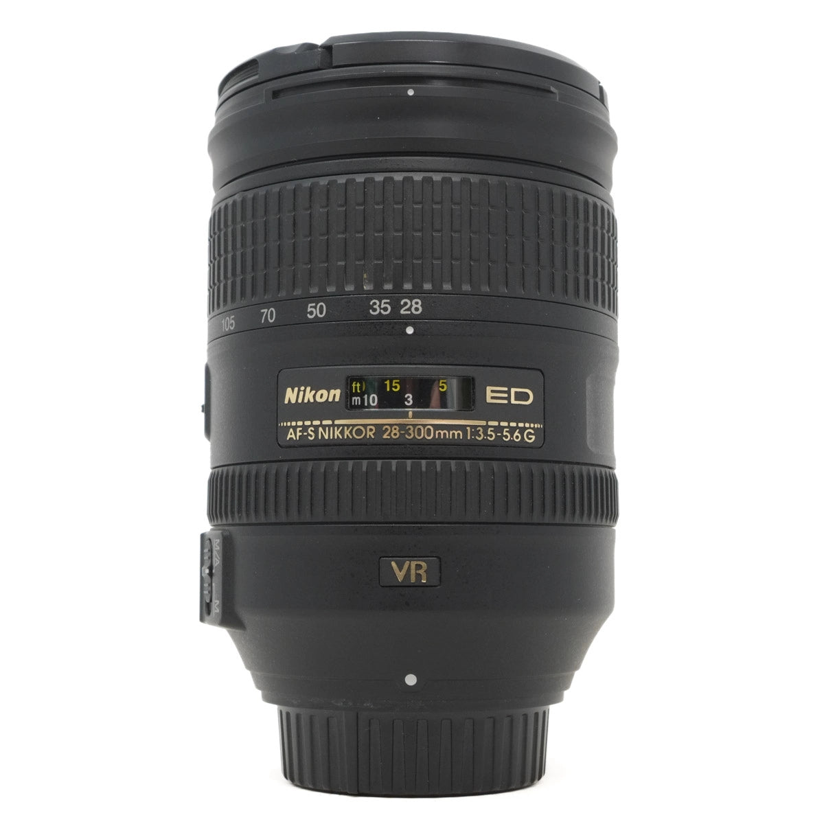 Nikon camera lens on a white background
