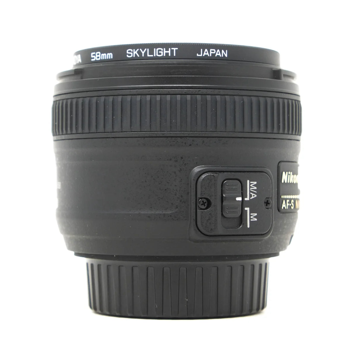 Used Nikon AF-S 50mm F1.8G Lens - side angle 