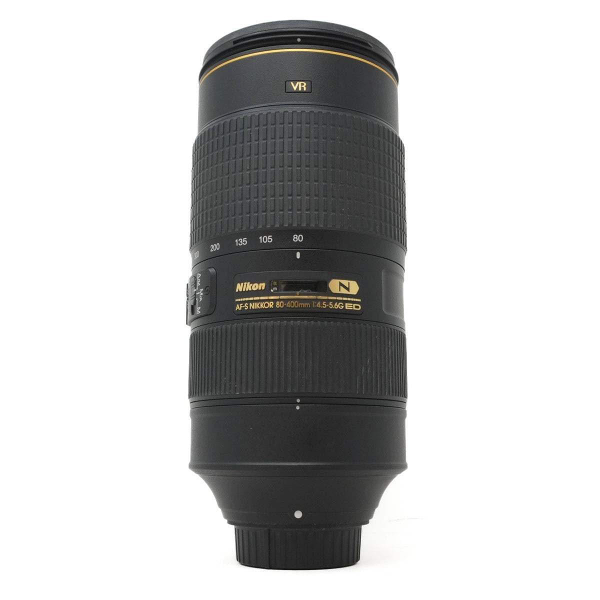 Nikon camera lens on a white background