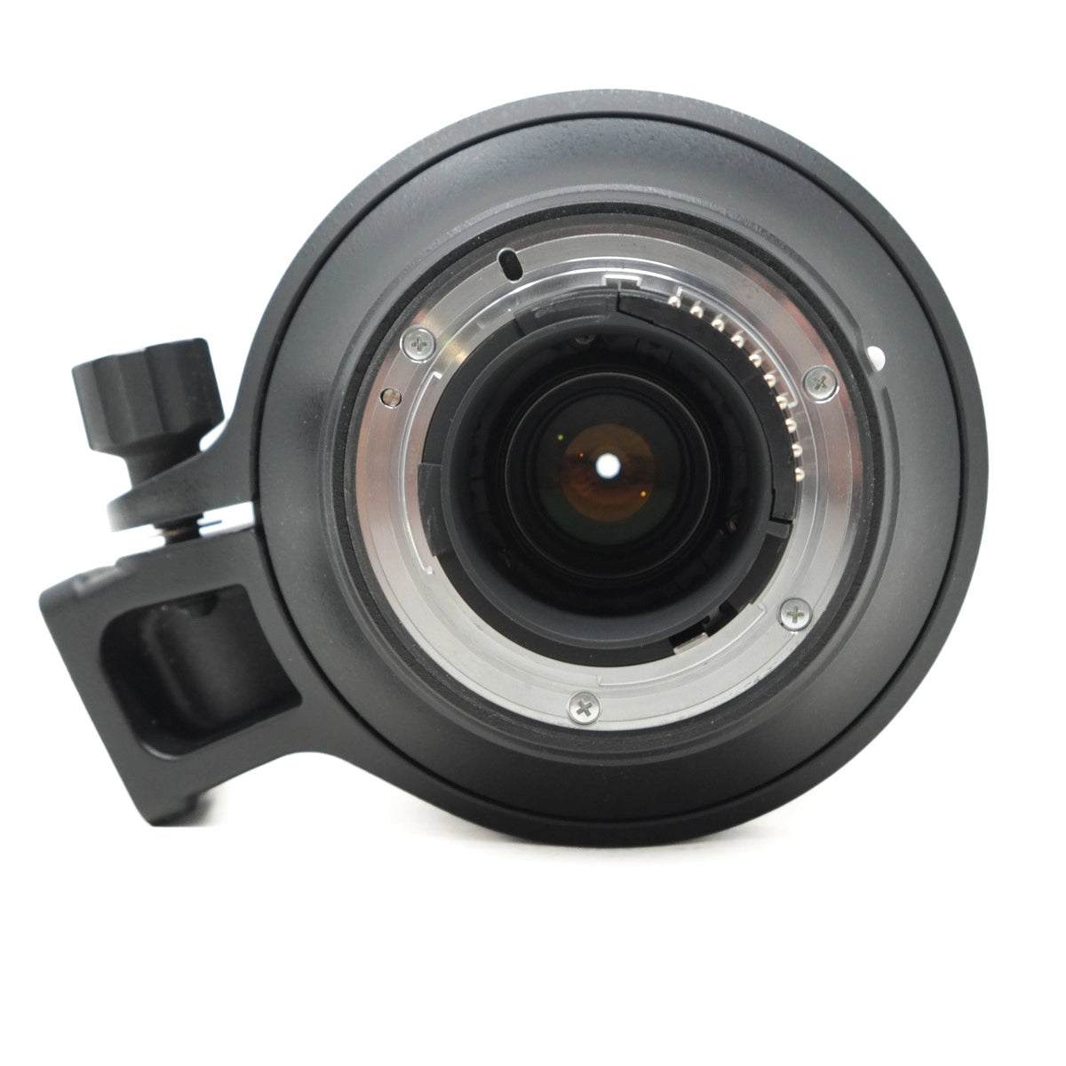 Camera lens with mount on a white background