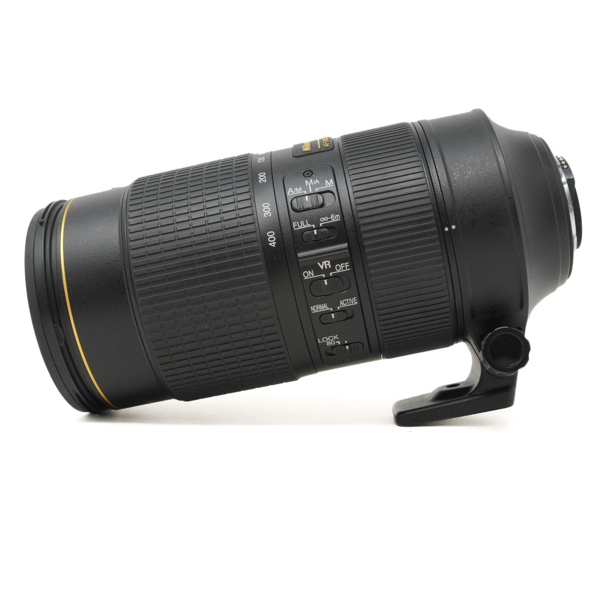 Used Nikon AF-S 80-400mm F4.5-5.6G ED VR lens - side angle 