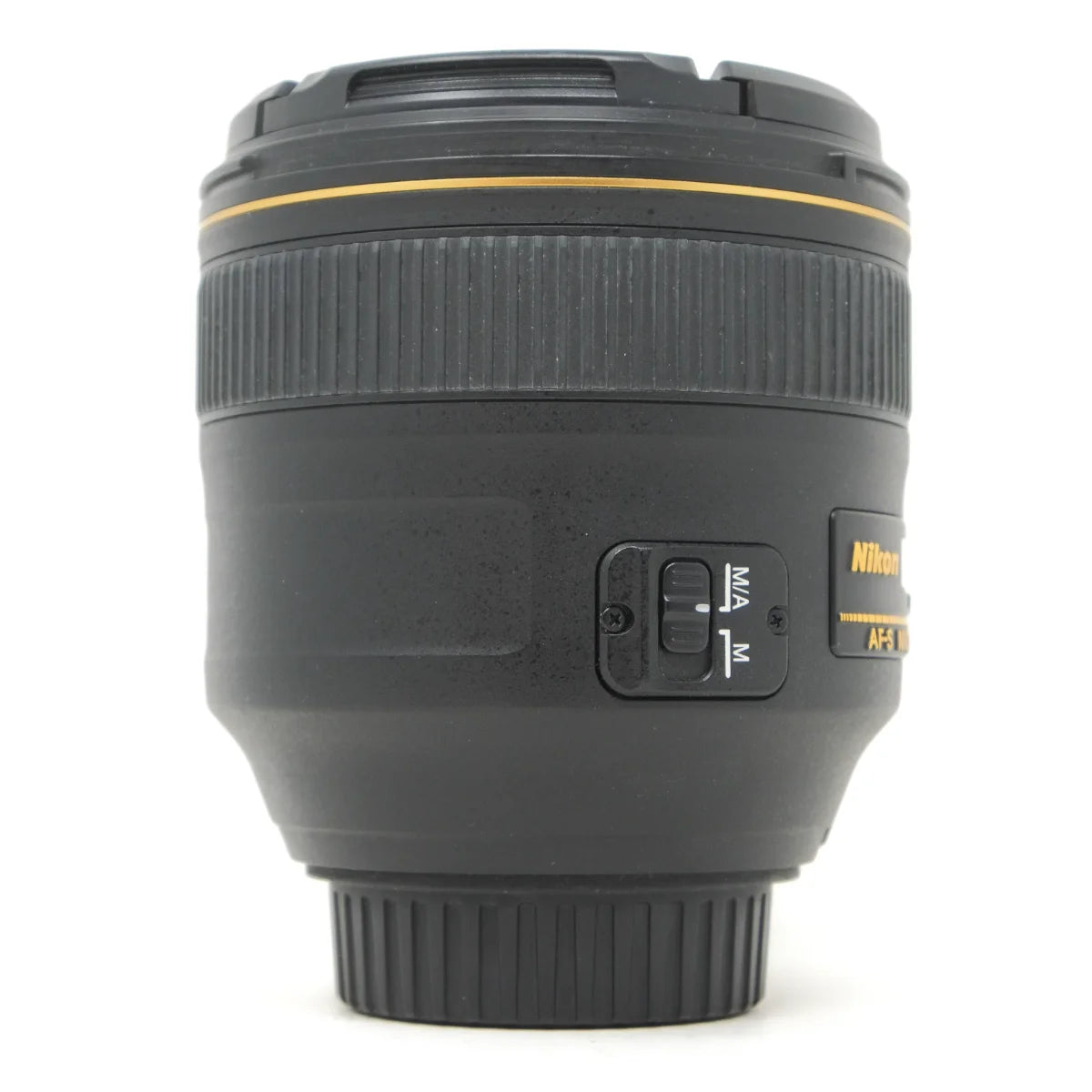 Used Nikon AF-S 85mm F1.4G portrait lens - side angle 