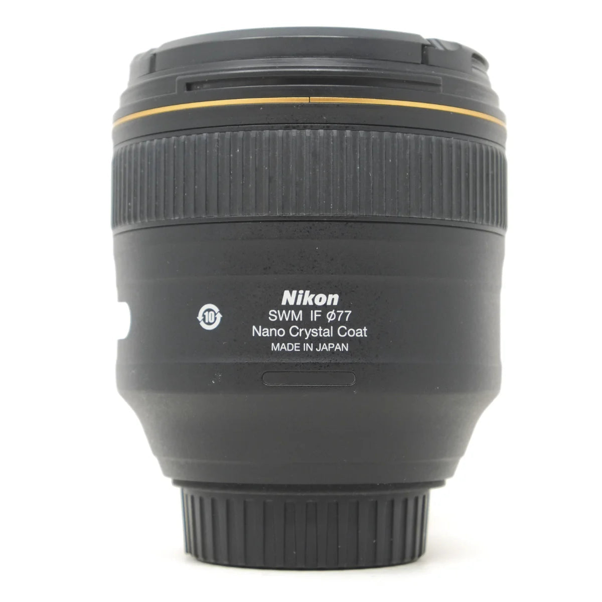 Used Nikon AF-S 85mm F1.4G portrait lens - side angle 