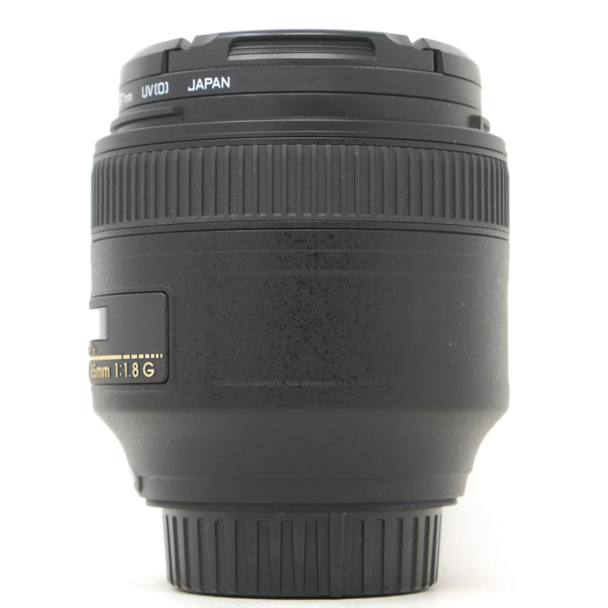 Used Nikon AF-S 85mm F1.8G prime lens - side angle 