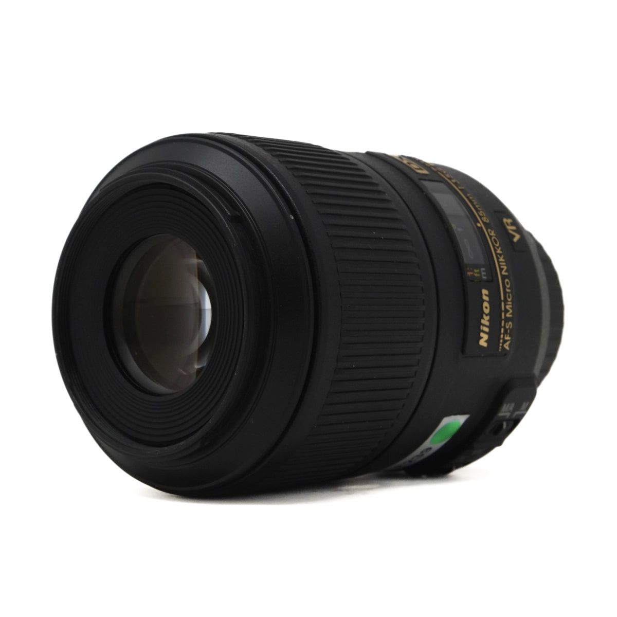 Used Nikon AF-S 85mm F3.5G Micro ED Lens - Top angle 