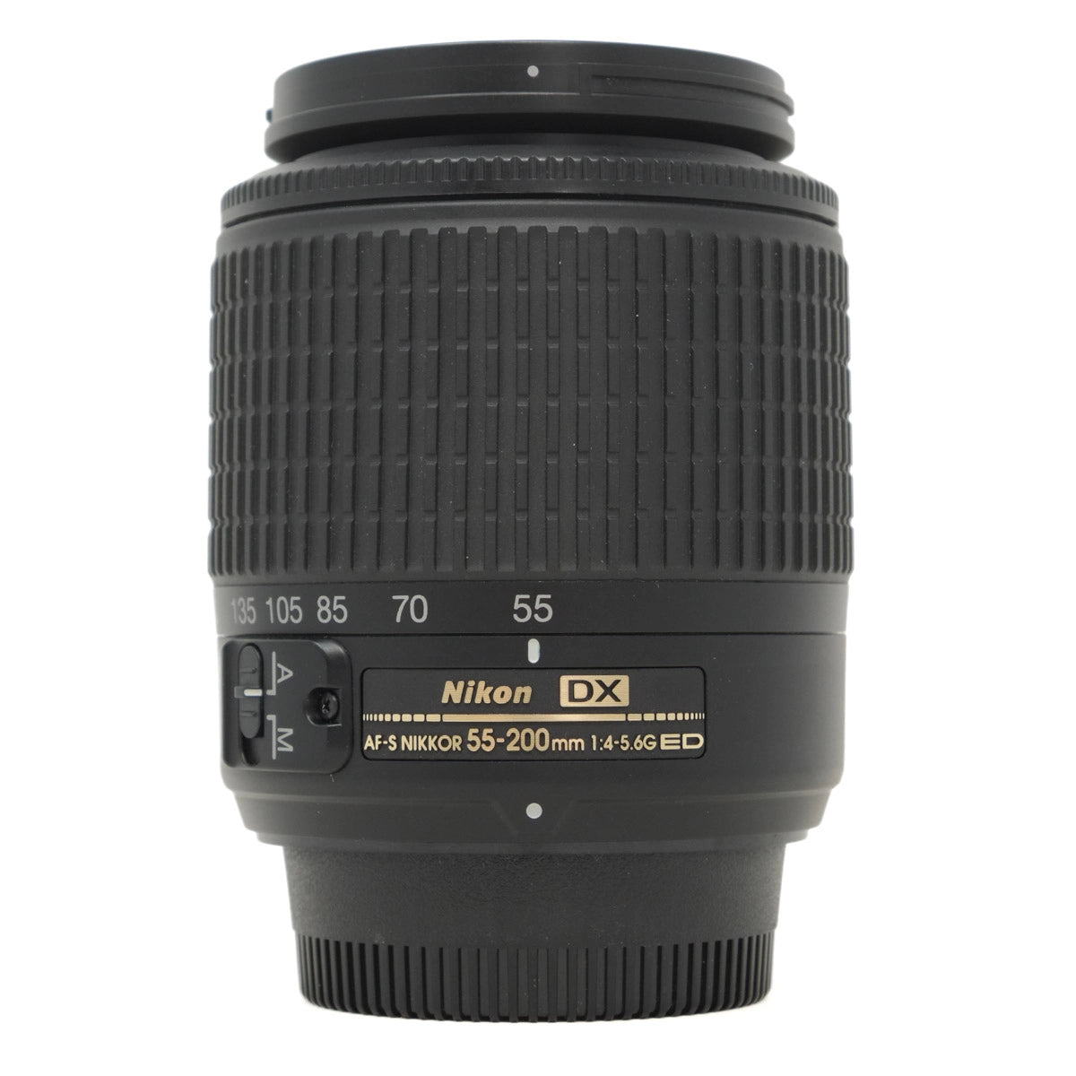 Used Nikon AF-S DX 55-200mm F4-5.6G ED lens - front angle 