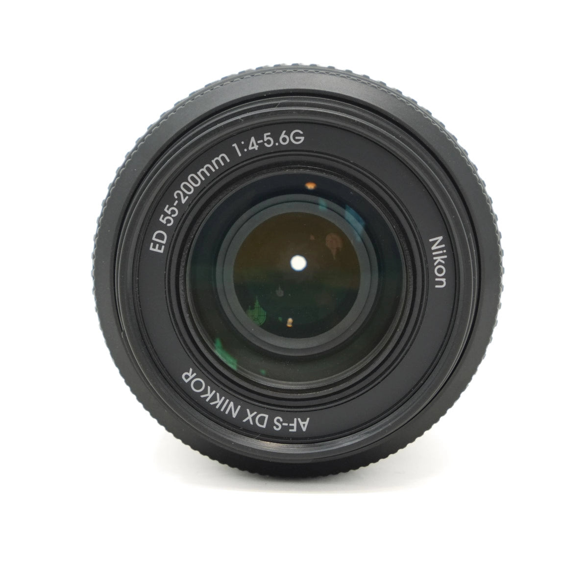 Nikon camera lens on a white background
