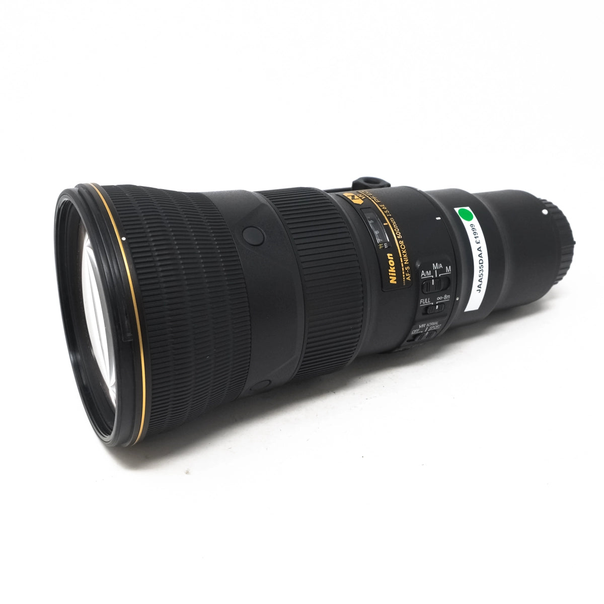 Used Nikon AF-S NIKKOR 500mm f/5.6E PF ED VR lens - Side angle 