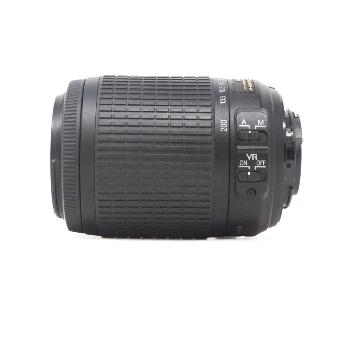 Used Nikon AF-S Nikkor 55-200mm F4-5.6G ED VR lens side angle