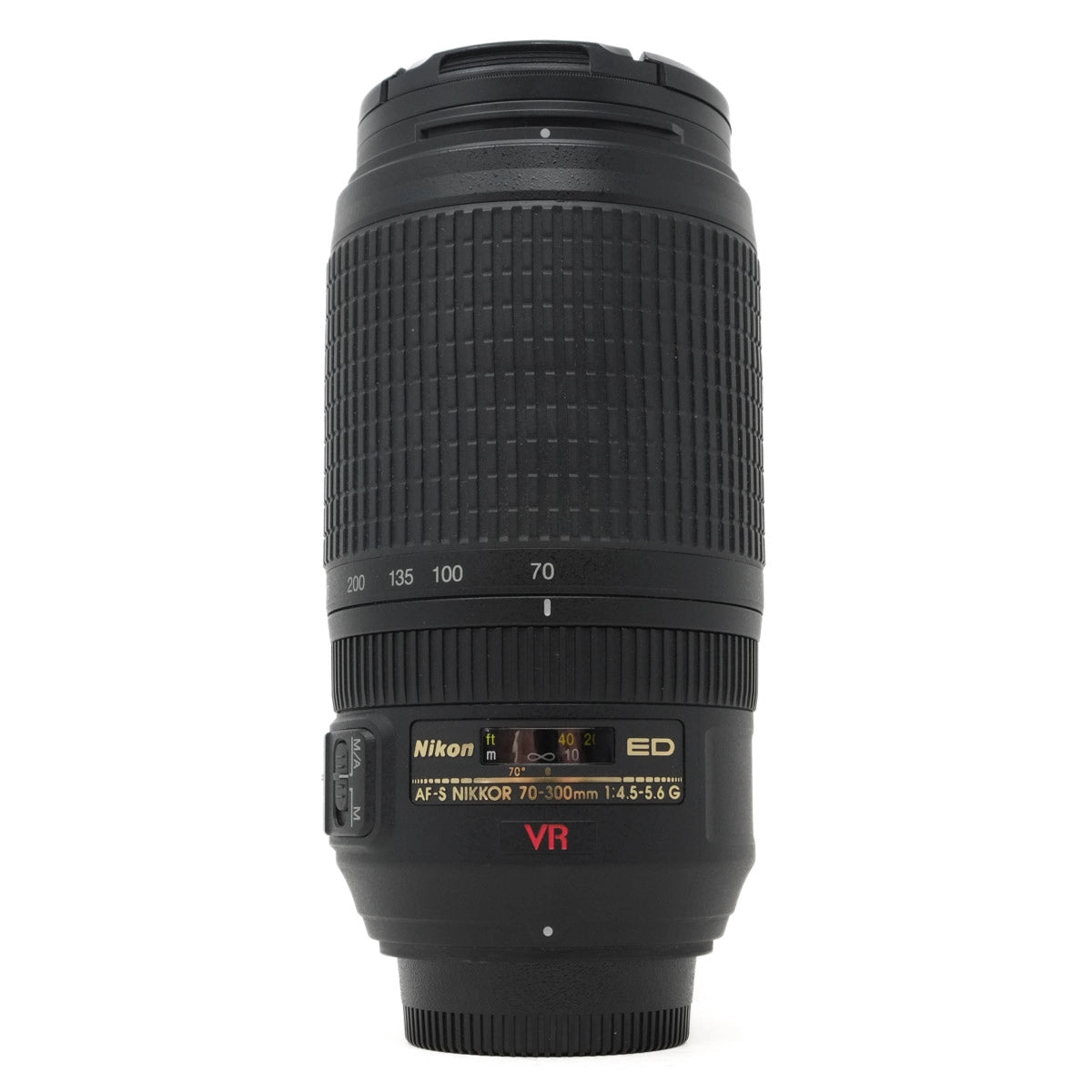 Nikon camera lens on a white background