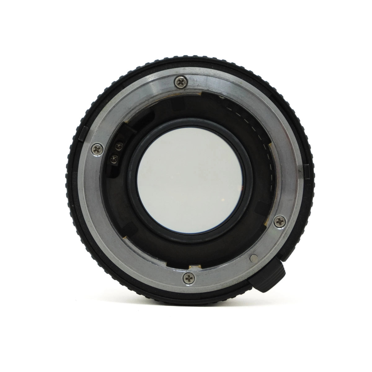 Camera lens teleconverter on a white background