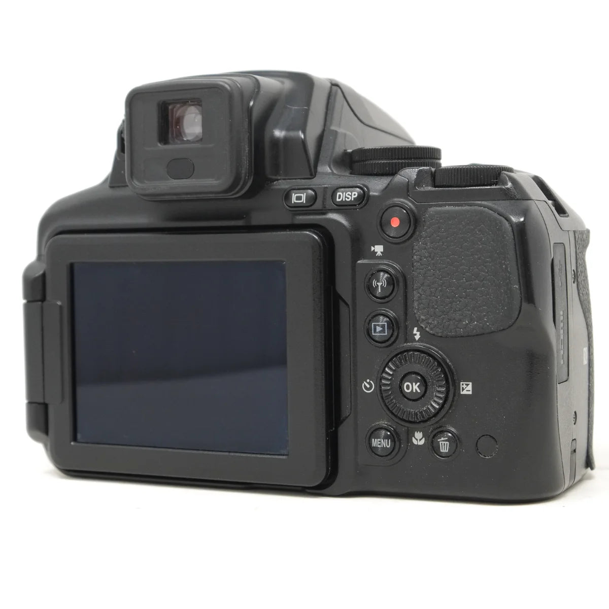 Used Nikon Coolpix P900 bridge camera - back angle 