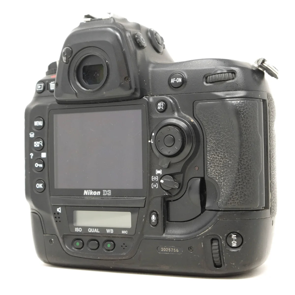 Used Nikon D3 DSLR camera - back angle 