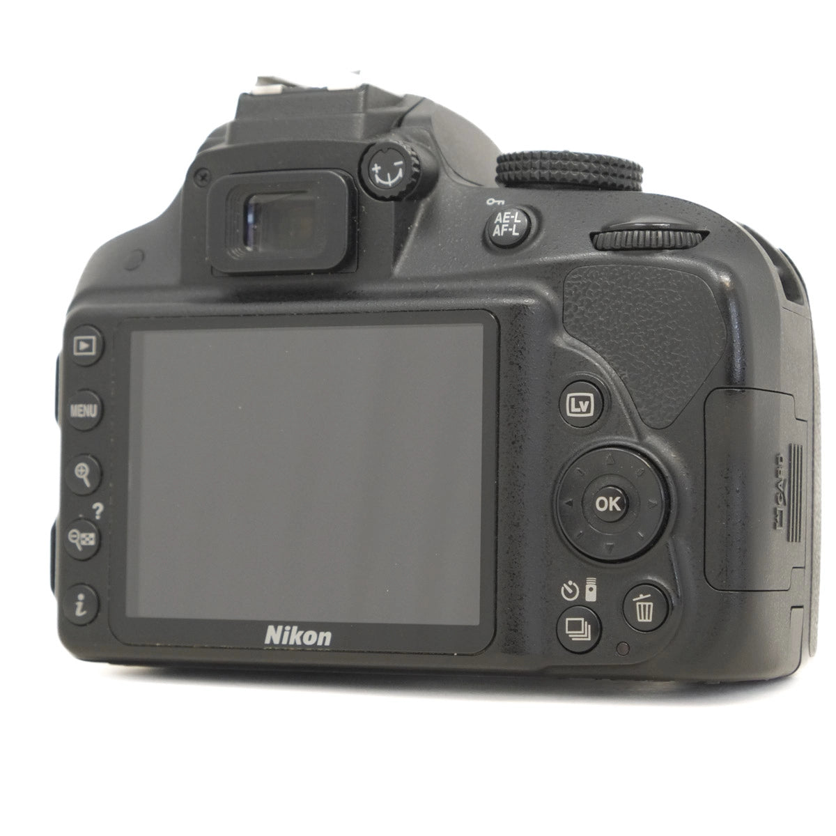 Nikon camera back on a white background
