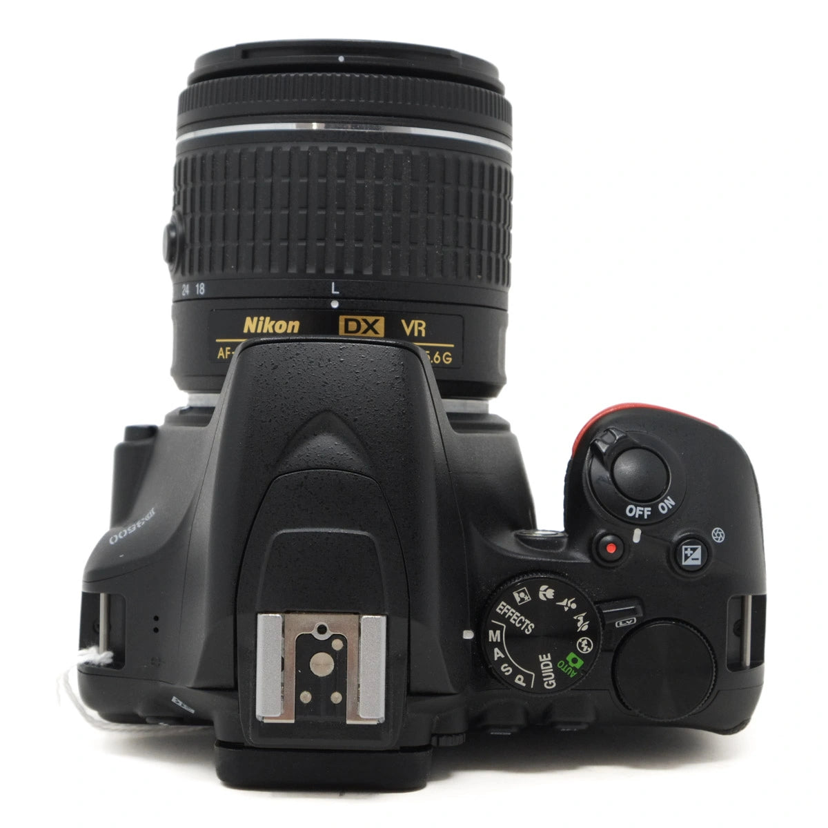 Nikon camera with lens on a white background