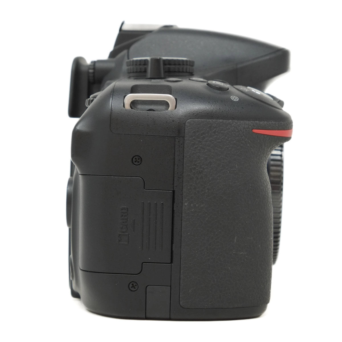 Nikon camera body on a white background
