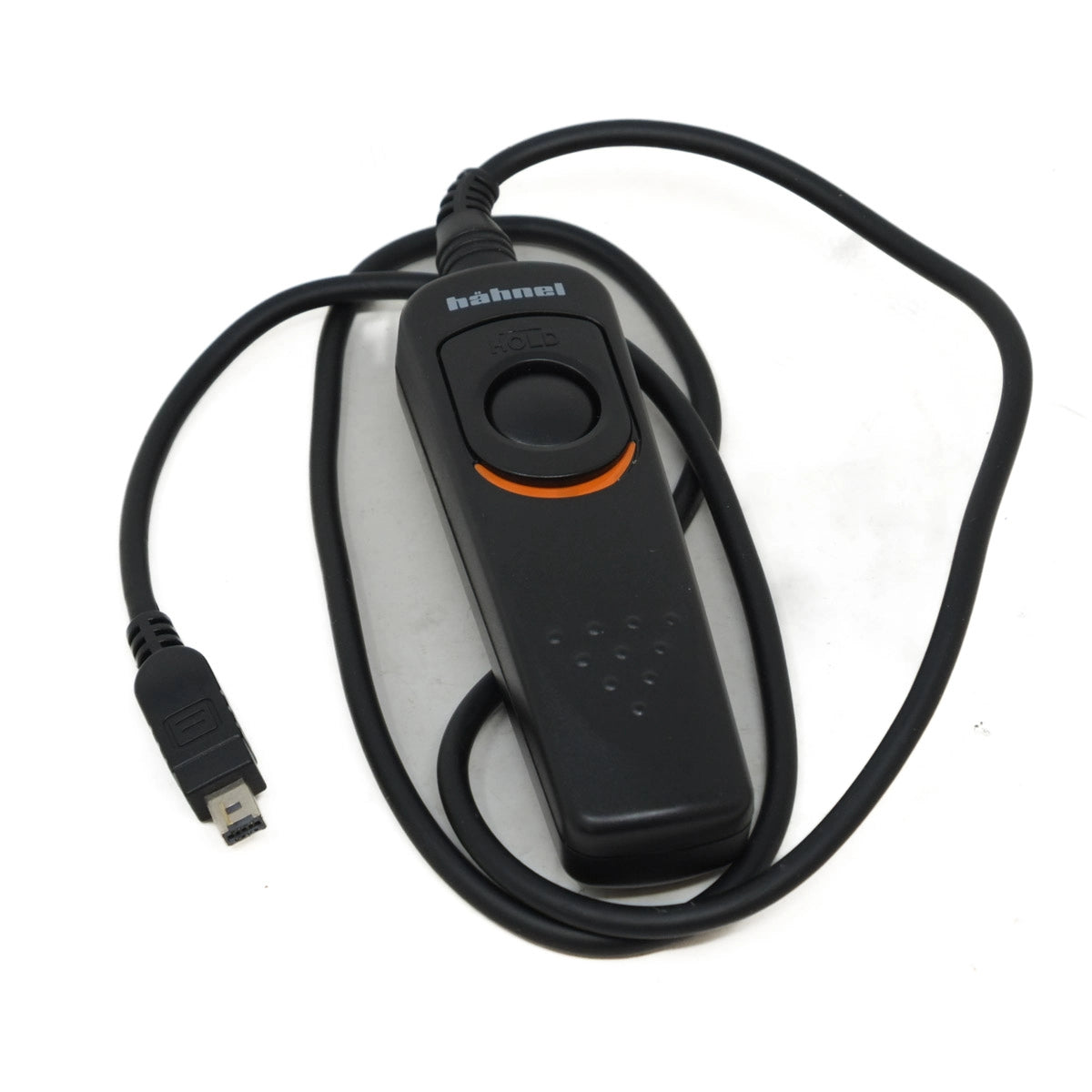 Camera remote control with cable on a white background