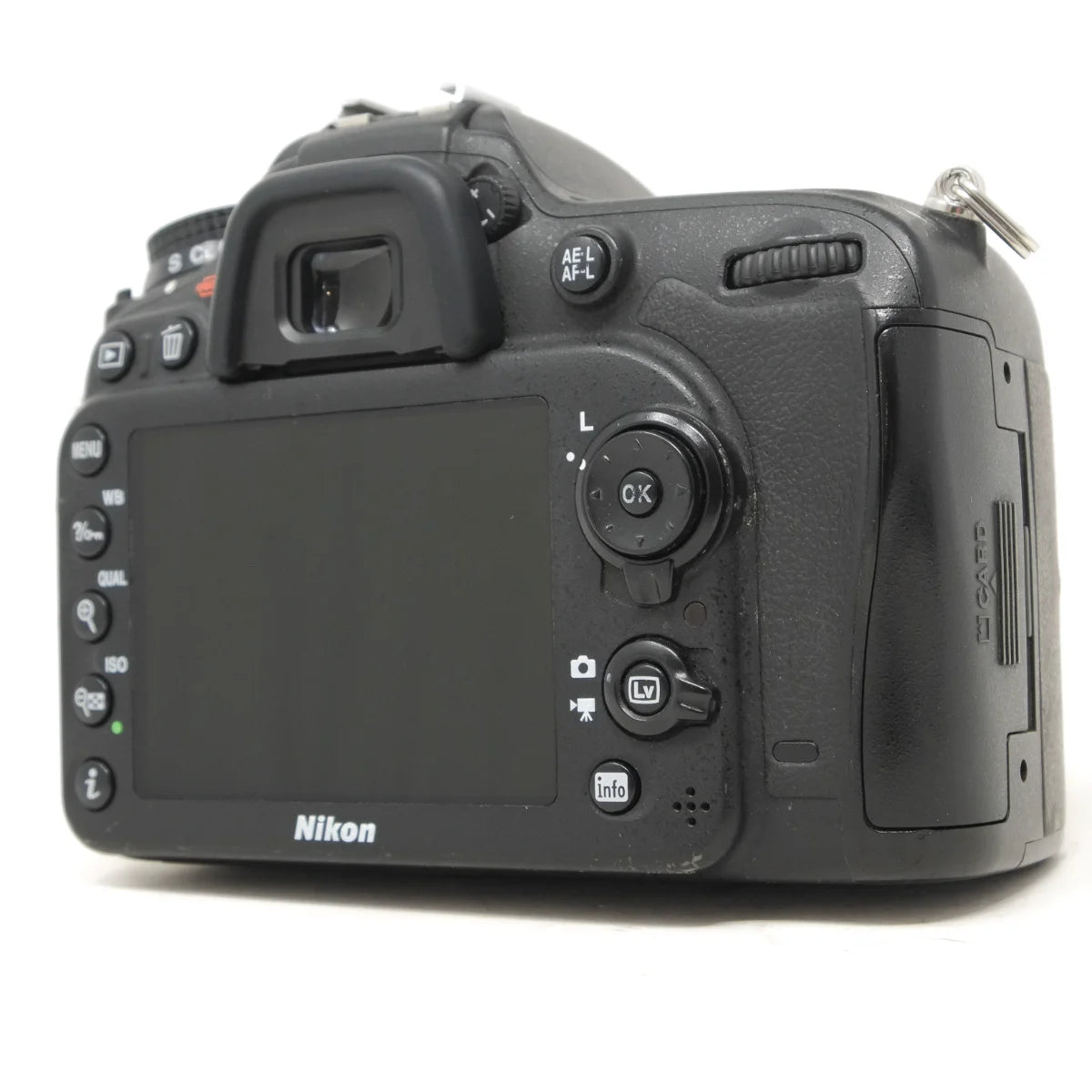 Used Nikon D7100 + Sigma 18-125mm F3.5-5.6 lens - back angle 