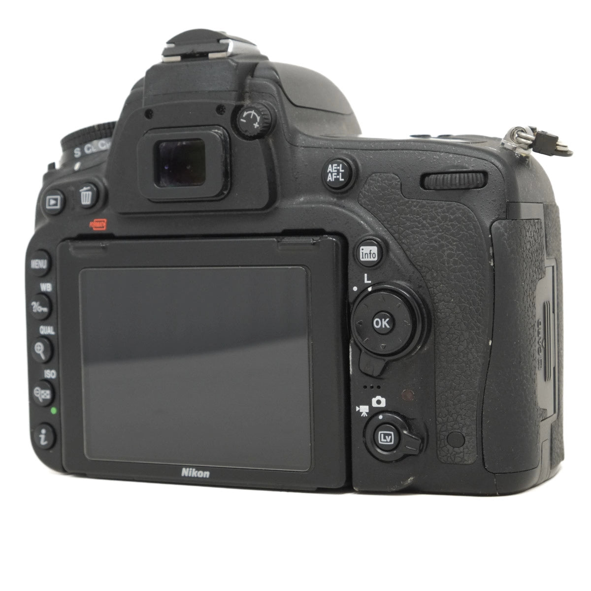 Used Nikon D750 DSLR camera body - back angle 