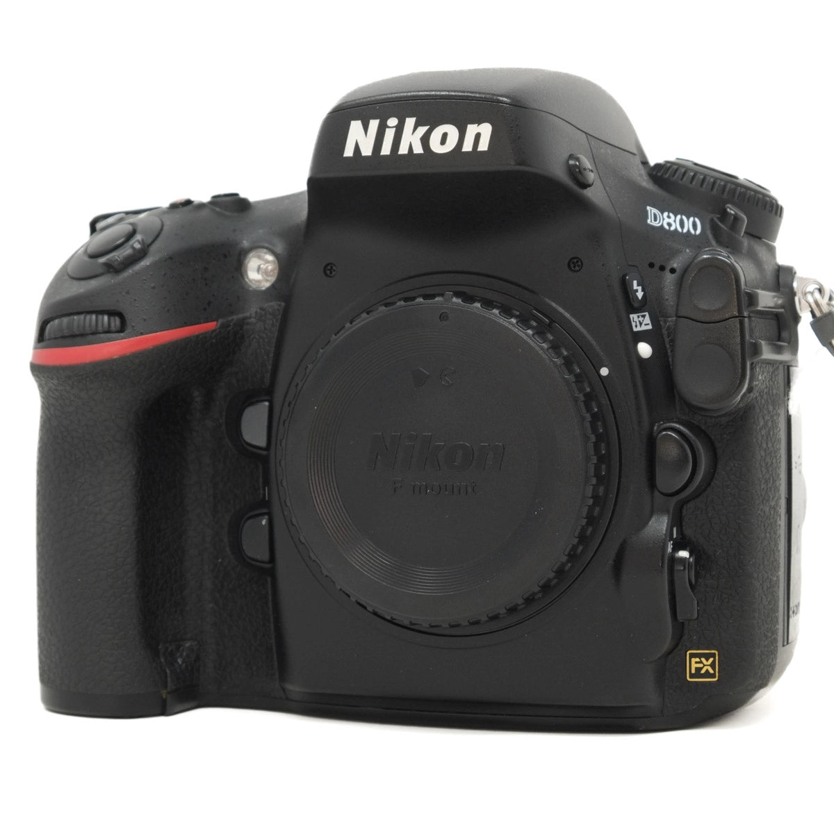 Nikon camera body on a white background