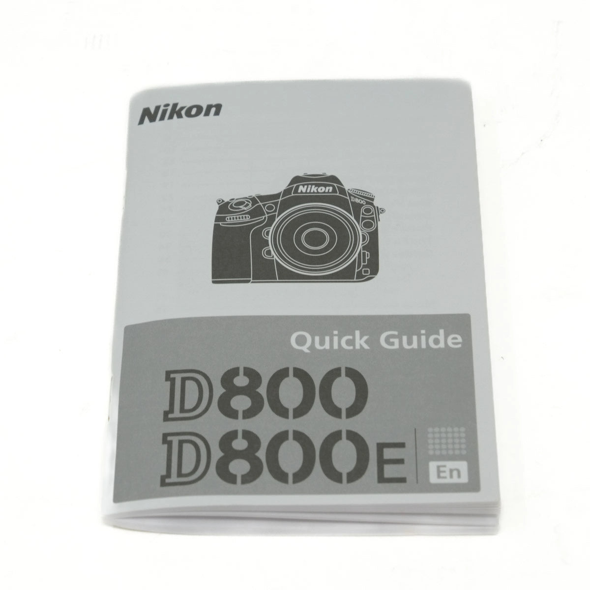 Nikon D800 quick guide on a white background