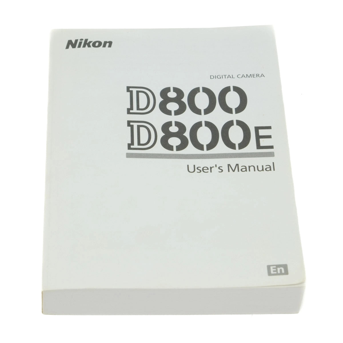 Nikon D800 D800E user's manual on a white background