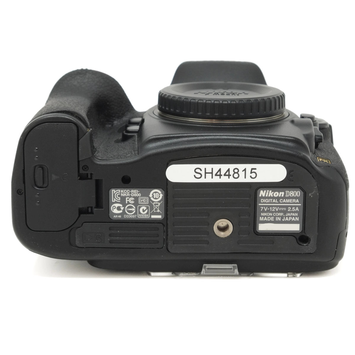 Nikon camera body with model number SH44815 on a white background