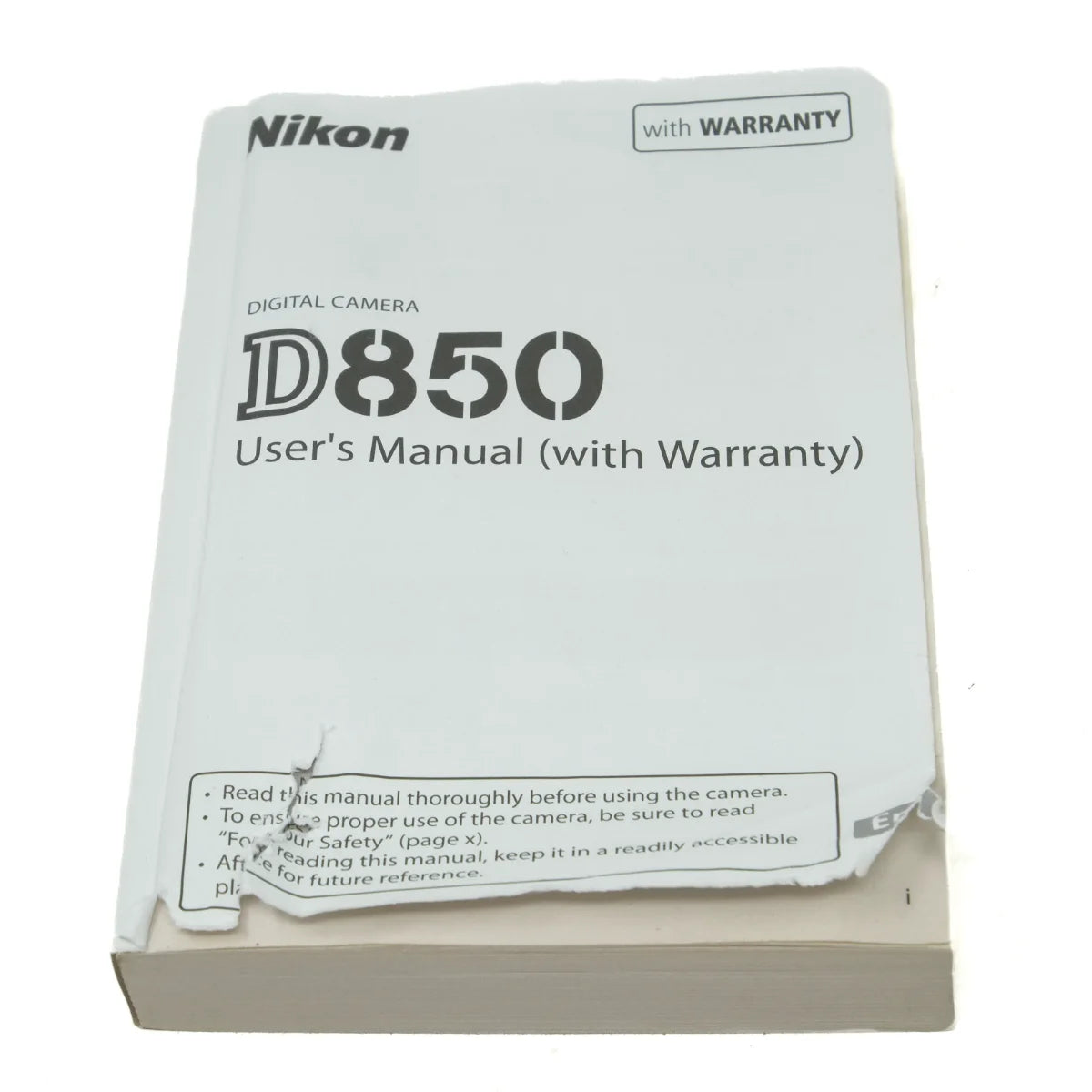 Used Nikon D850 DSLR camera - instructions 