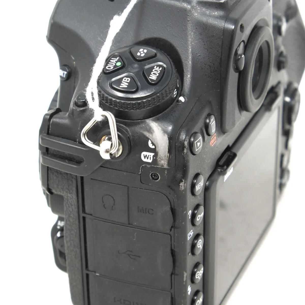 Used Nikon D850 DSLR camera - side angle 