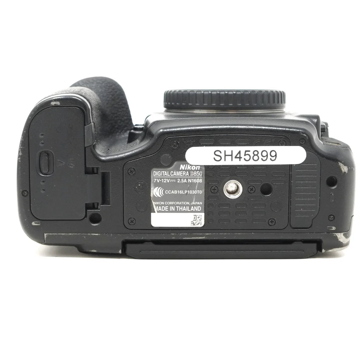 Used Nikon D850 DSLR camera - bottom angle 