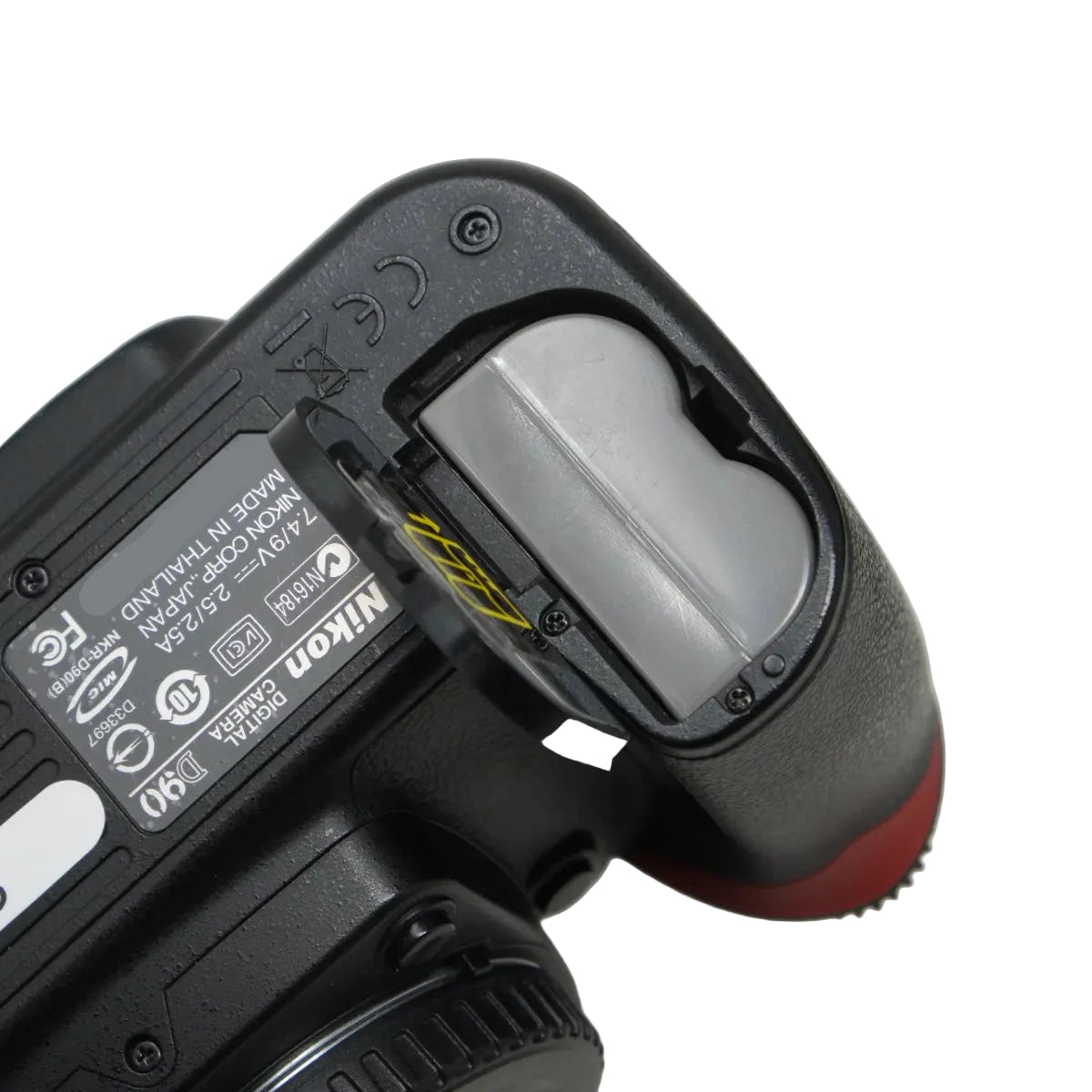 Used Nikon D90 DSLR camera - bottom angle 