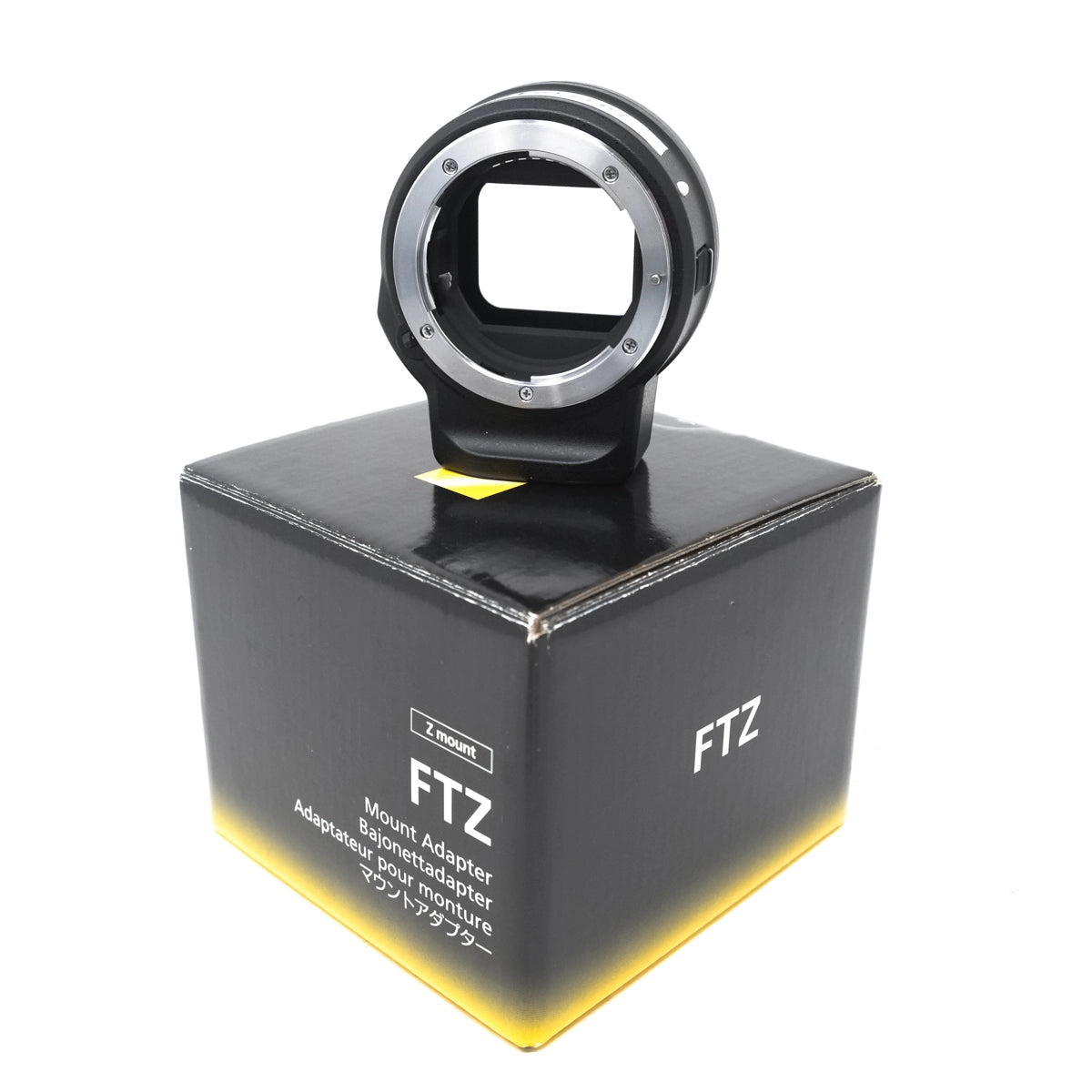 Used Nikon FTZ Mount Adapter - Front angle with original box 