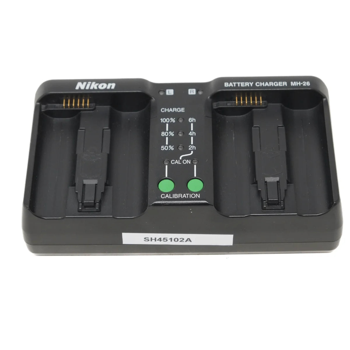 Used Nikon MH-26 Twin charger for EN-EL18 battery - top angle 