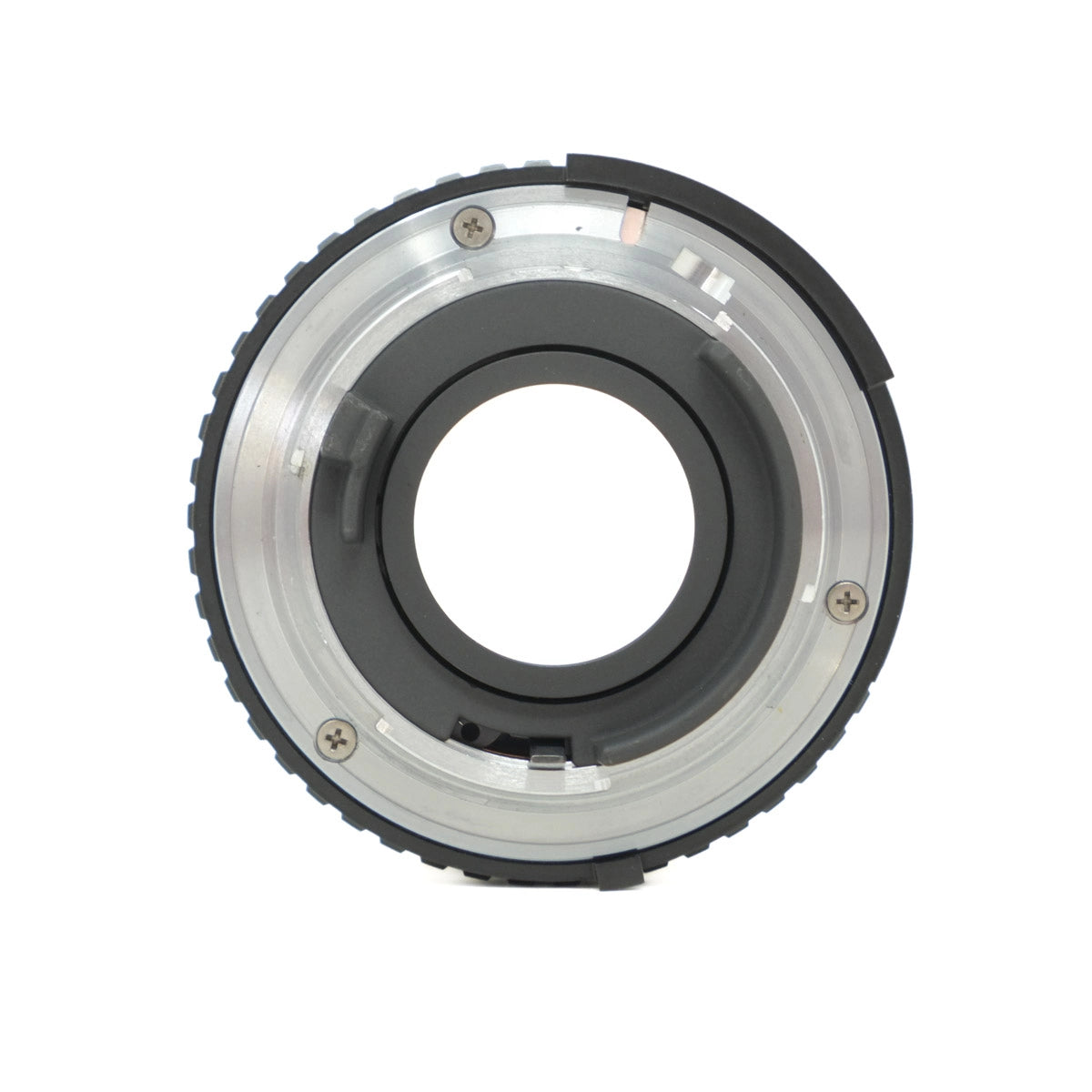 Camera lens mount on a white background