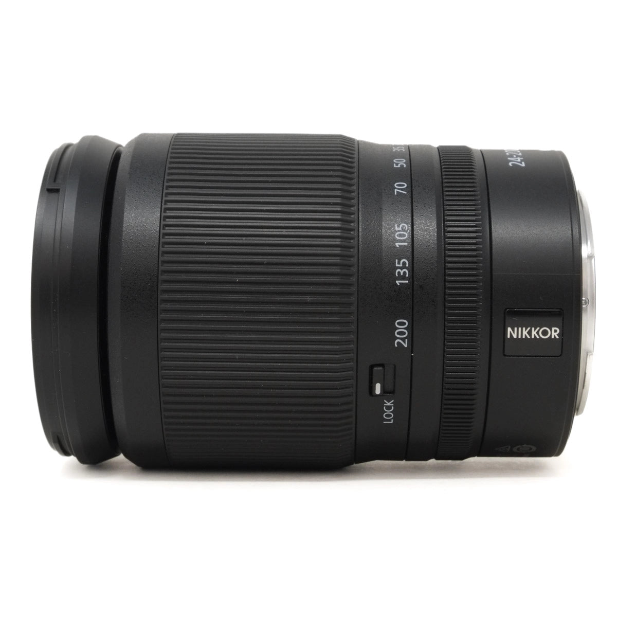 Nikon camera lens on a white background