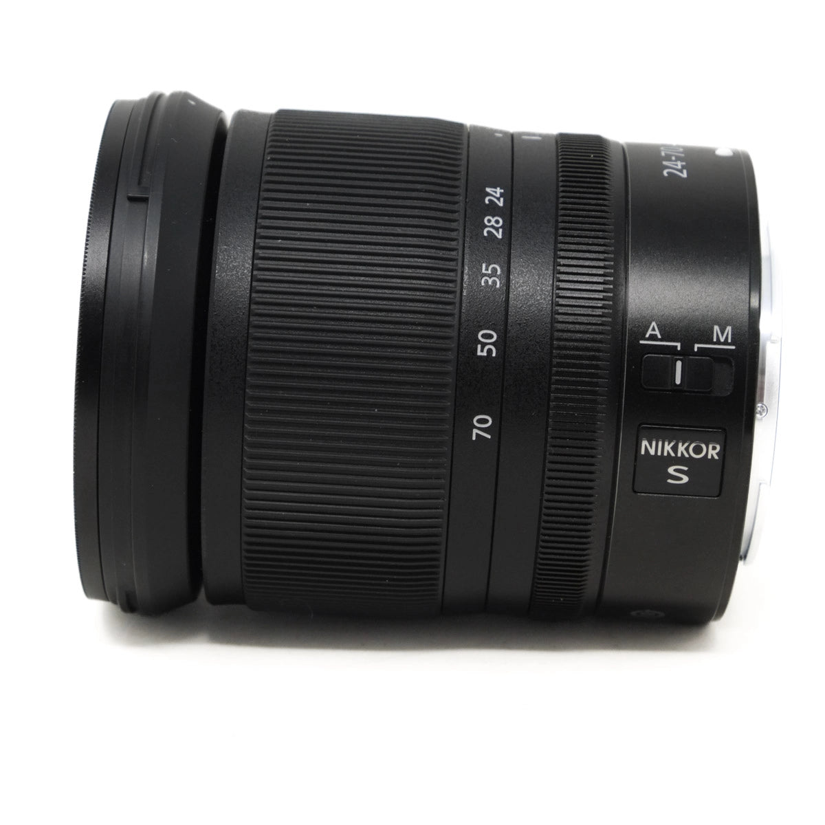 Nikon camera lens on a white background