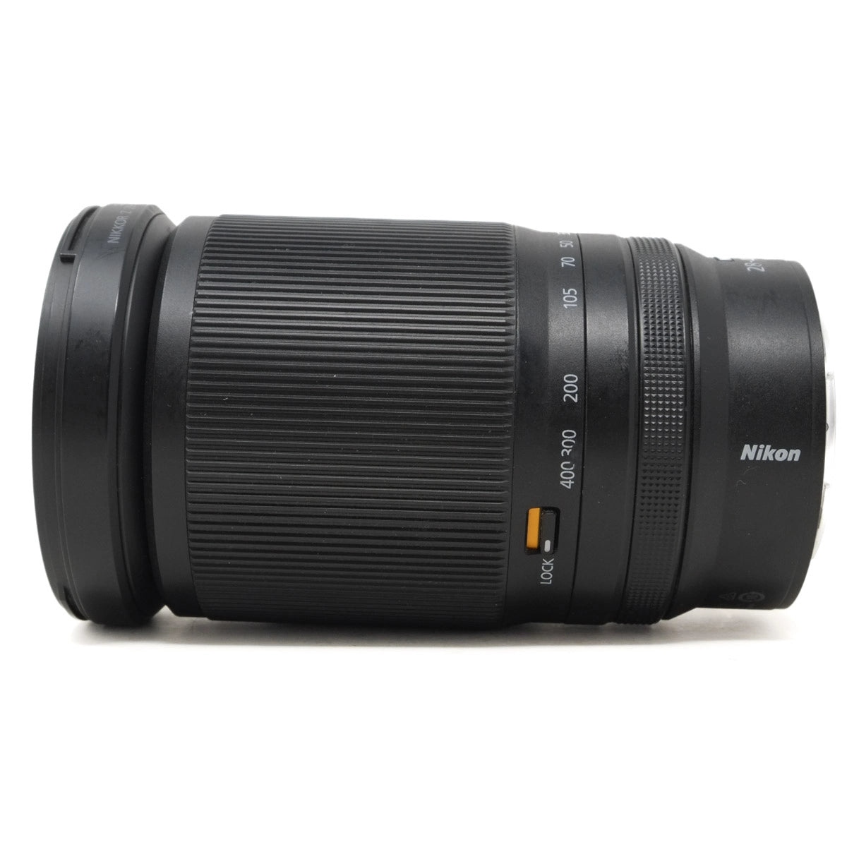 Nikon camera lens on a white background