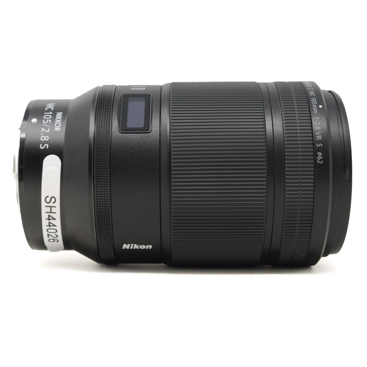 Nikon camera lens on a white background