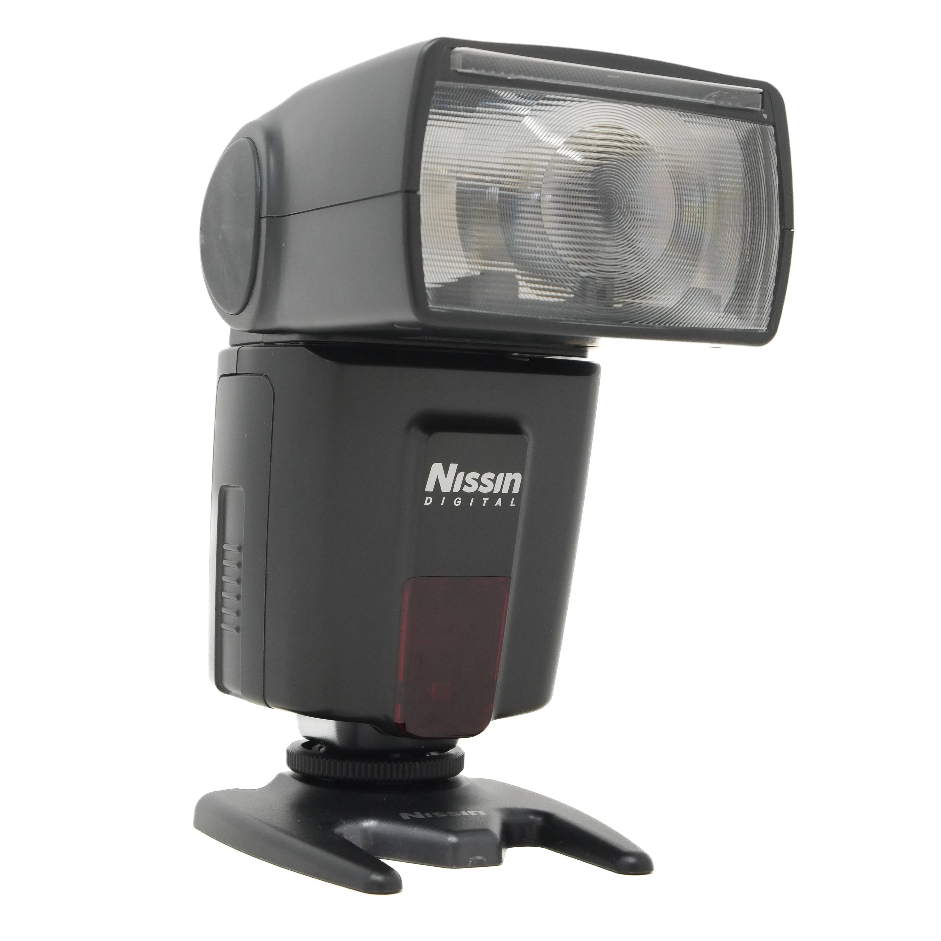 Nissin digital camera flash on a white background