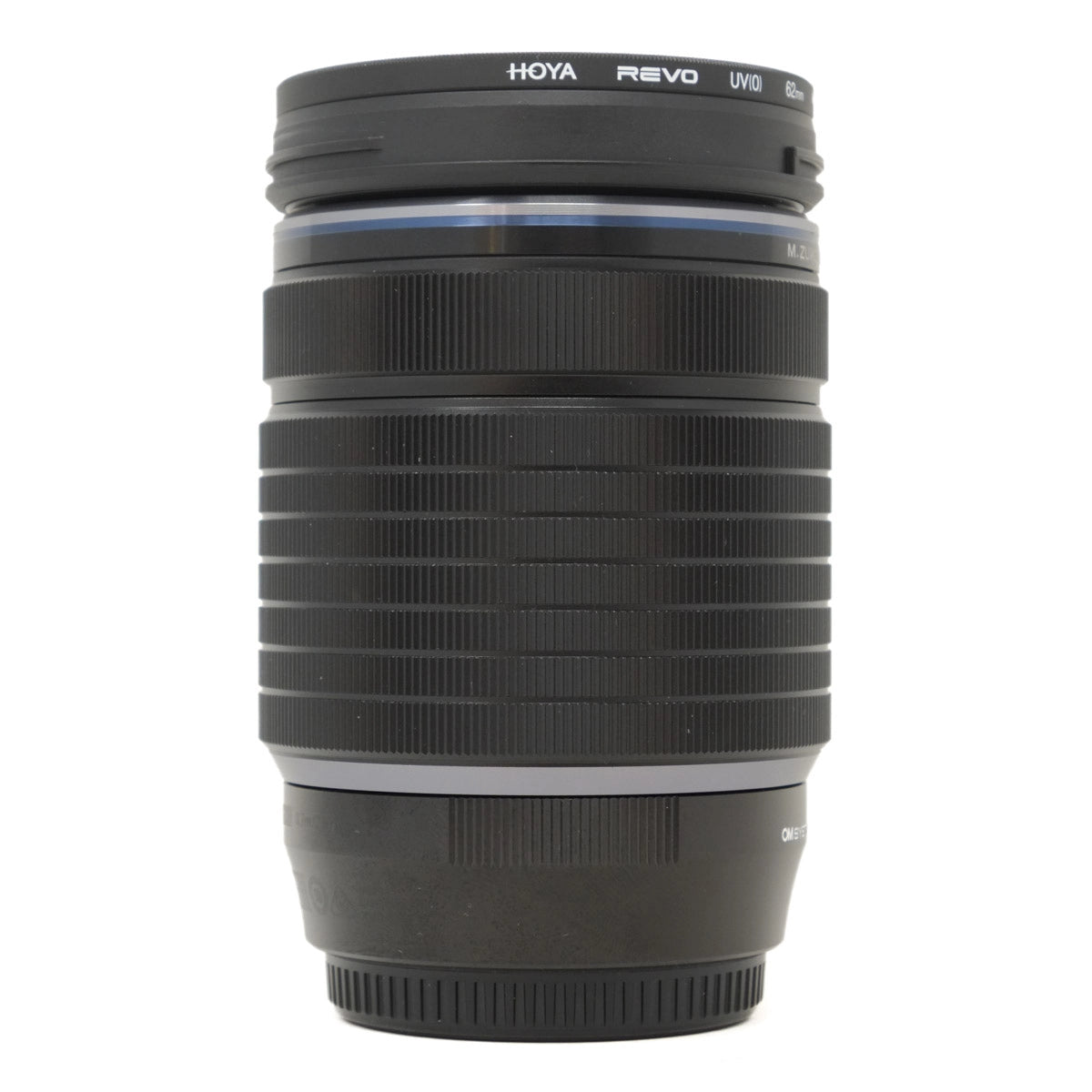 Camera lens with Hoya Revo branding on a white background