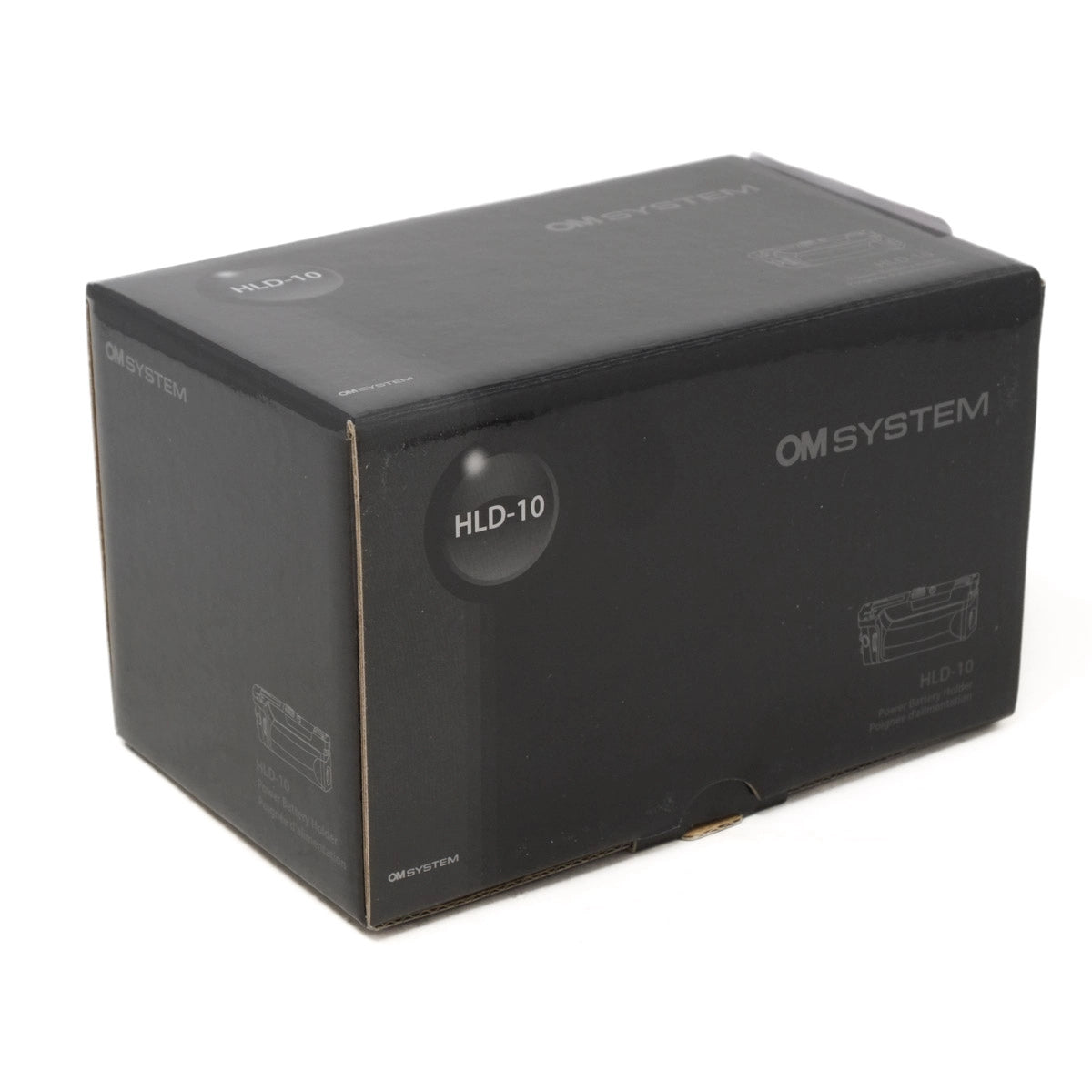 Black box with 'OM SYSTEM' branding on a white background