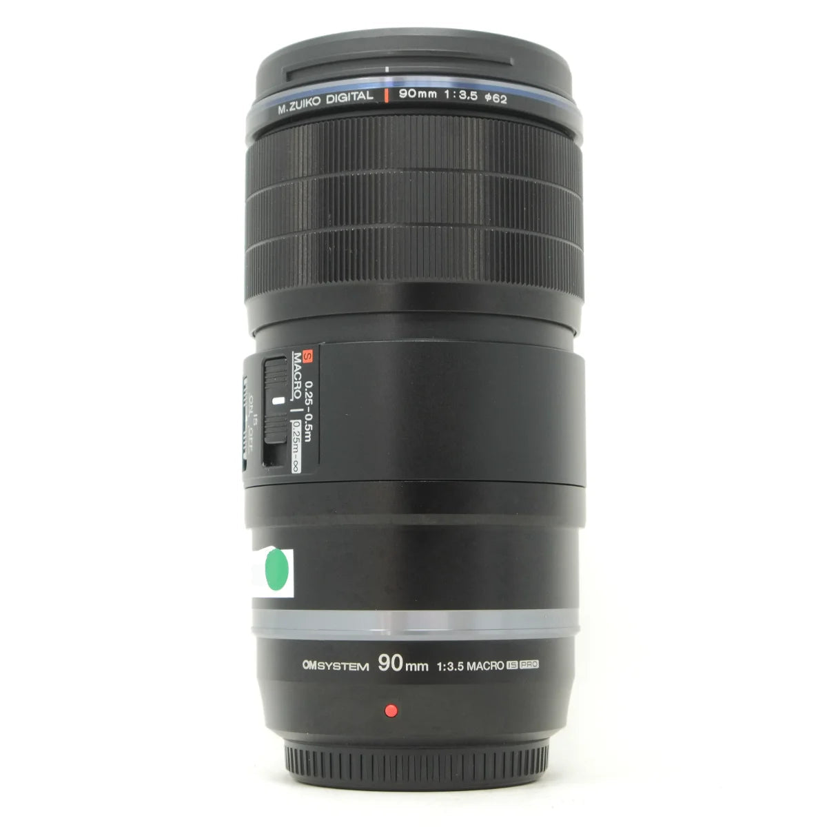 Used OM System M.Zuiko PRO 90mm F3.5 Macro IS PRO Lens - front angle 