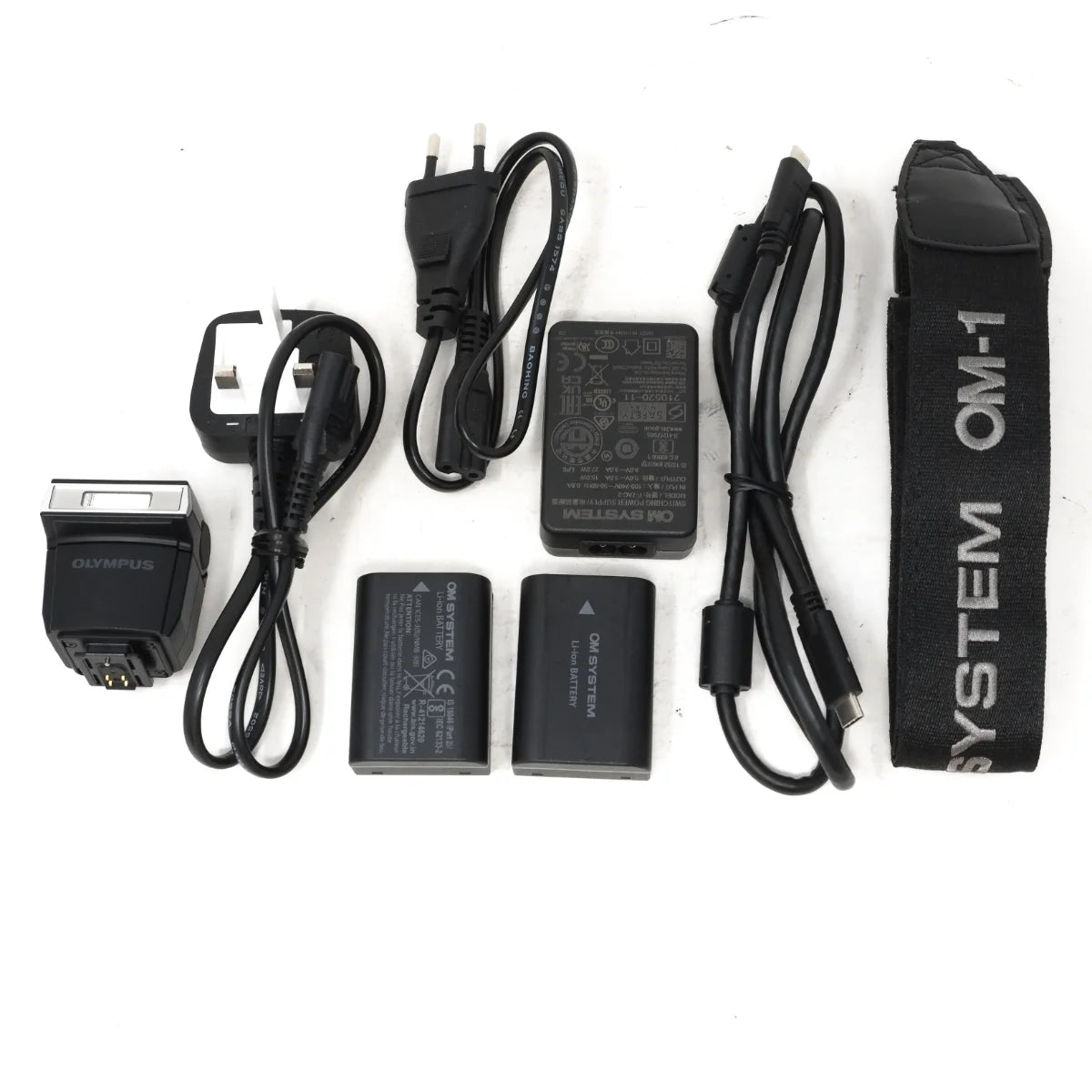 Used OM System OM-1 Mirrorless Camera - flash, batteries, charger and strap