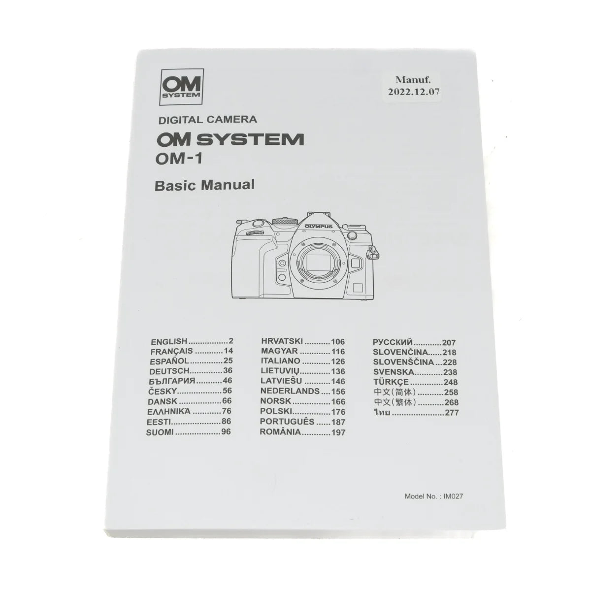 Used OM System OM-1 Mirrorless Camera - instructions 