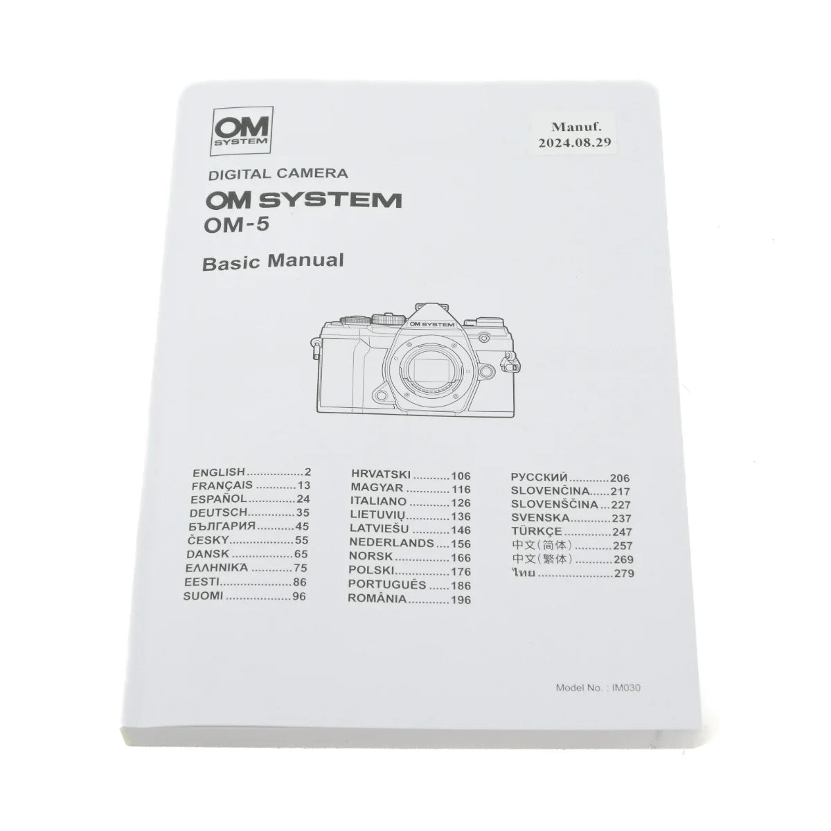 Used OM System OM-5 Mirrorless camera - manual
